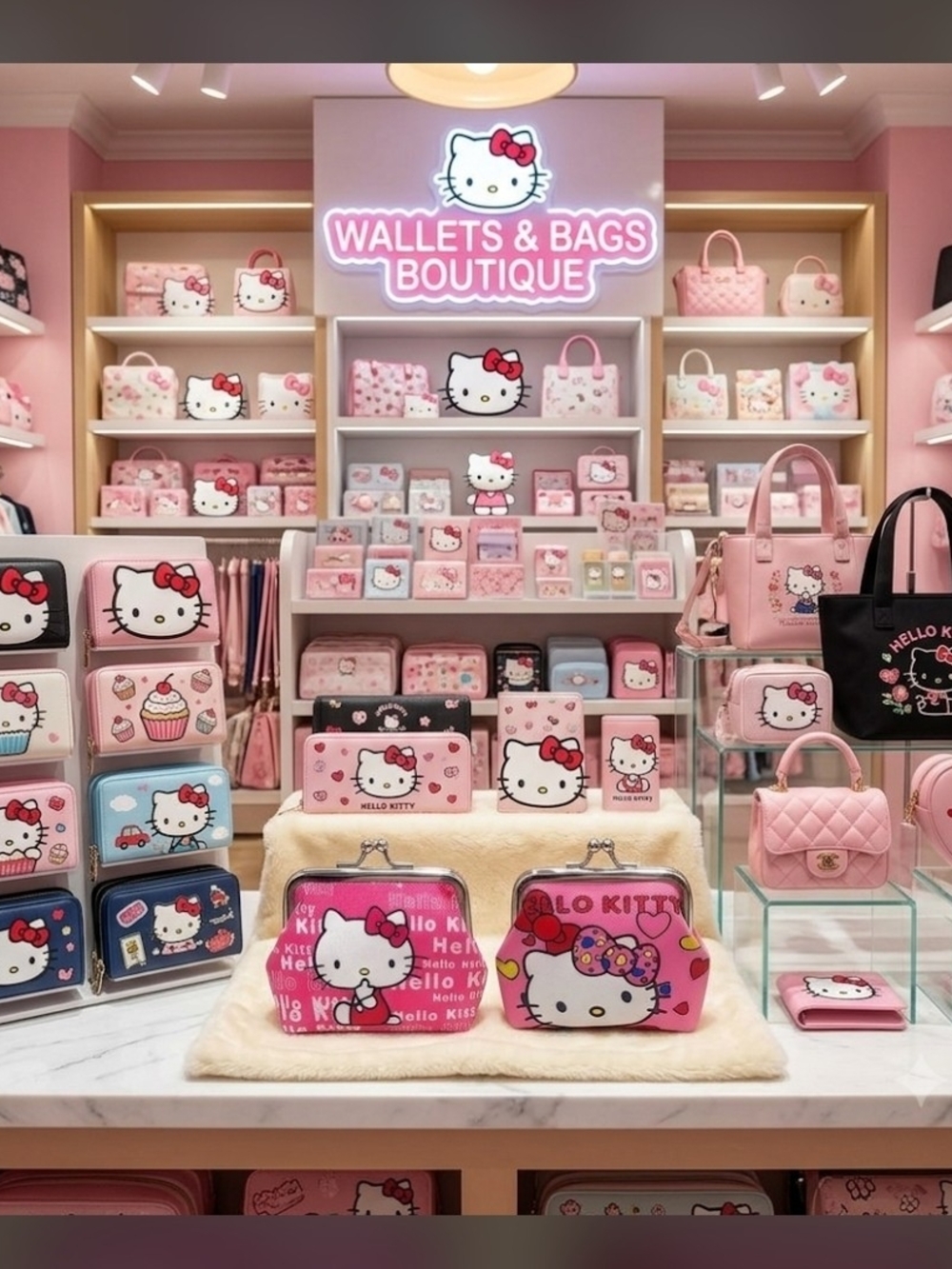Hello Kitty Pink Kisslock Wallet Duo..NEW!